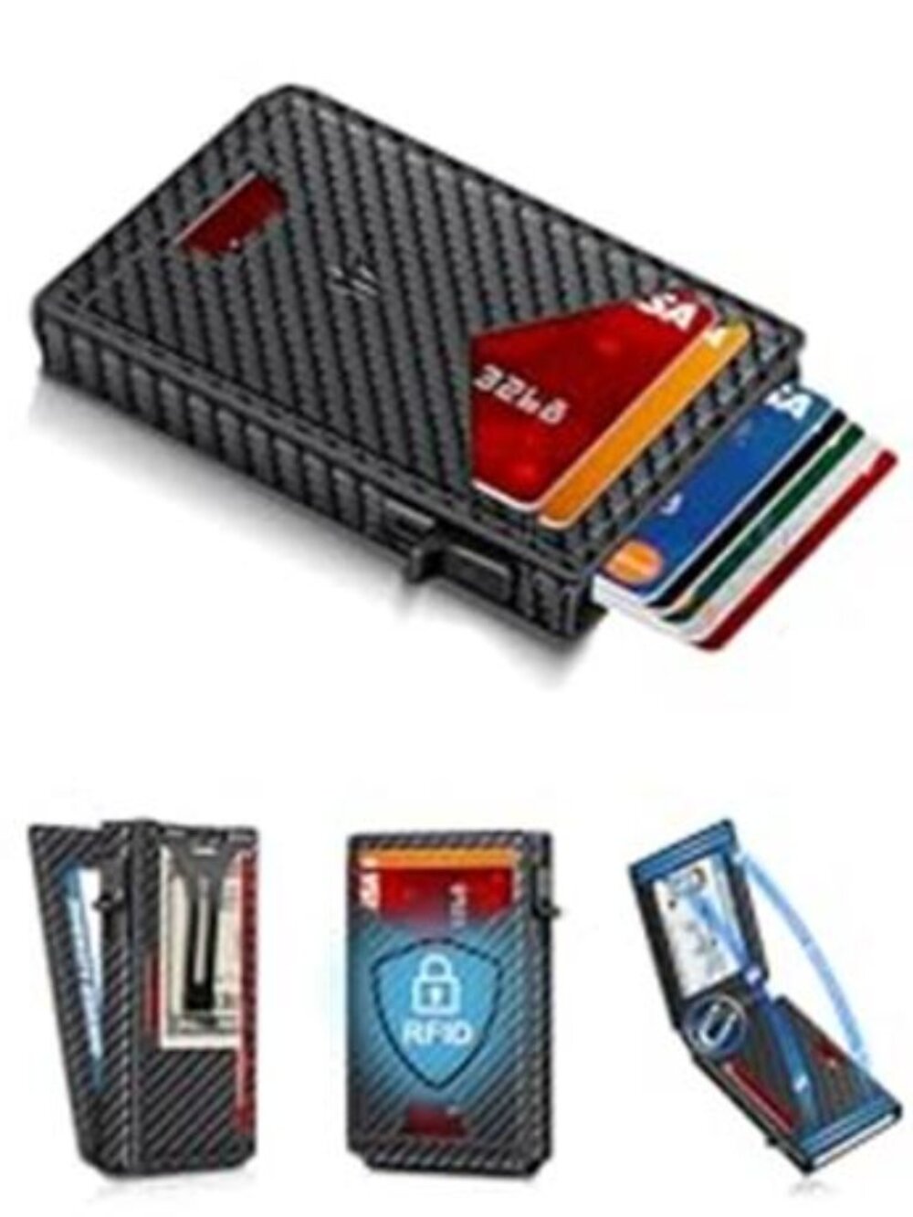 Men Slim Minimalist with Money Clip & ID Window RFID